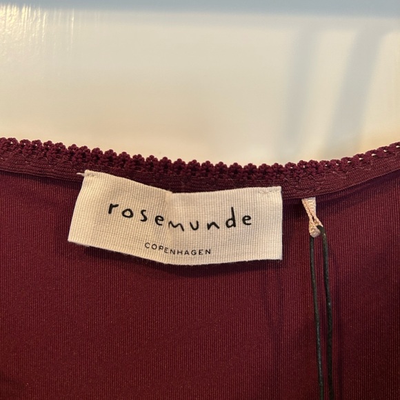 Burgundy Lace Trim Cami Top - Picture 2 of 3